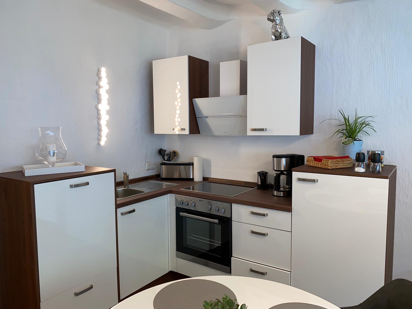 Küchenzeile der Ferienwohnung Burgruine